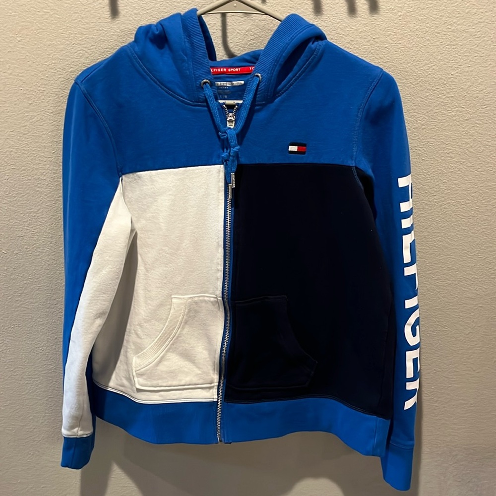 TOMMY HILFIGER SPORT WOMENS ZIP FRONT HOODIE.SIZE L.. EUC